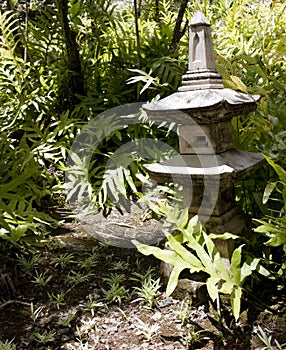 Japanese lantern in a garden