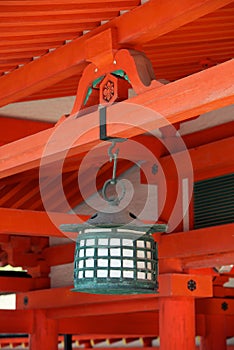 Japanese lantern in a Shinto shrine