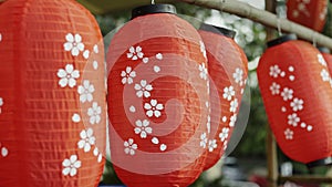 Japanese lanterns decorated in food festival