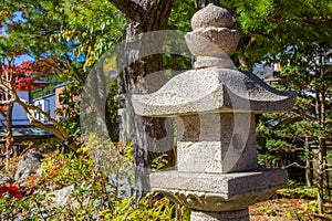 Japanese lanterns made of stone