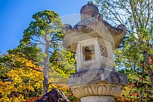 Japanese lanterns made of stone