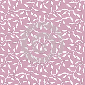 Japanese Leaf Vine Vector Seamless Pattern