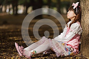 Japanese lolita in park