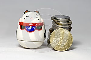 Japanese Lucky Cats and yen