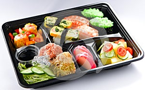 Japanese lunchbox food isolated photo