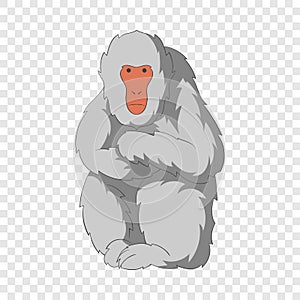 Japanese macaque icon, cartoon style