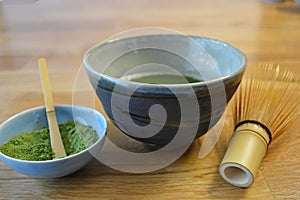 Japanese Matcha Green Tea, Handmade Matcha Bowl, and Accessories