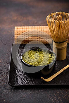 Japanese matcha green tea powder
