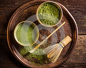 Japanese matcha green tea photo