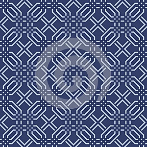 Japanese Maze Square Diamond Vector Seamless Pattern