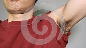 Japanese men's hairy armpit hair