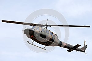 Japanese military helicopter in flight