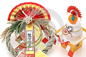 Japanese new year celebration shimenawa objectã€€