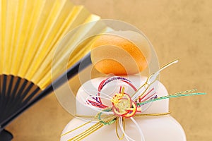 Japanese new year decoration rice mochi