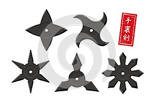 Japanese ninja shuriken set