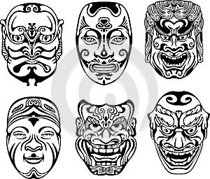 Japanese Nogaku Theatrical Masks