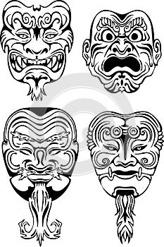 Japanese Noh Theatrical Masks