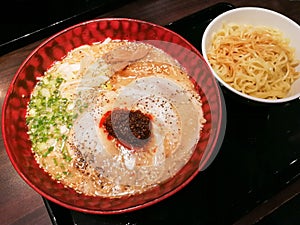 Japanese noodle ramen with special chilli paste.