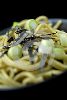 Japanese noodles closeup