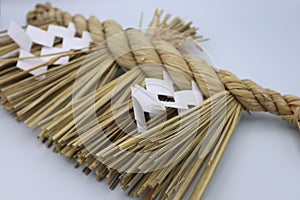 Japanese old shimenawa closeup