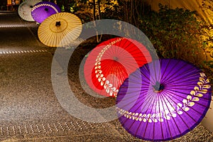 Japanese umbrella in Kyoto, Japan. Image of Japanese culture.