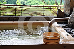 Japanese open air hot spa onsen