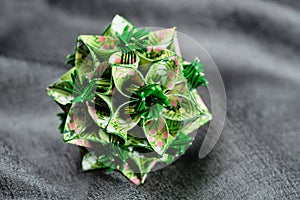 Japanese origami art as a kushidama ball