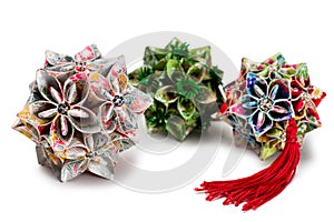 Japanese origami art as kusudama ball