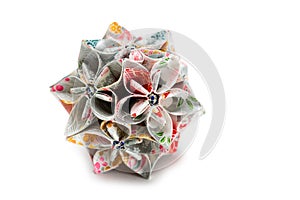 Japanese origami art as kusudama ball