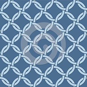 Japanese Overlap Circle Net Vector Seamless Pattern