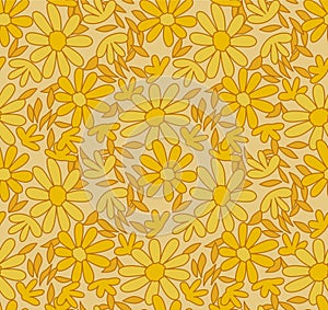 Japanese Overlap Cute Flower Vector Seamless Pattern