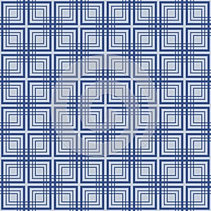 Japanese Overlap Square Net Vector Seamless Pattern