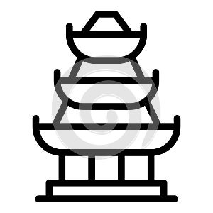 Japanese pagoda icon outline vector. China building