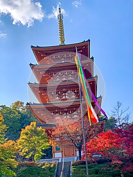 Japanese Pagoda under Blue Sky