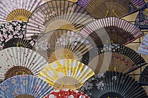 Japanese paper fan texture arragement