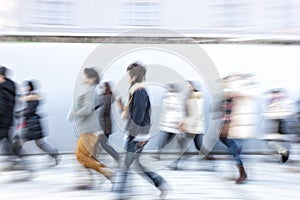 Japanese people walking in the city