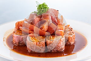 Japanese preparation of food starts with presentation