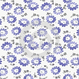 Japanese Pretty Brush Flower Vector Seamless Pattern