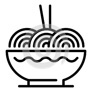 Japanese ramen icon, outline style