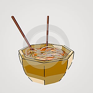 japanese ramen isolated on white background
