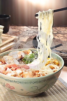 Japanese ramen noodles in soup