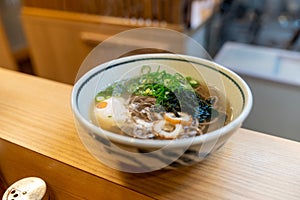Japanese ramen with seaweed and egg.