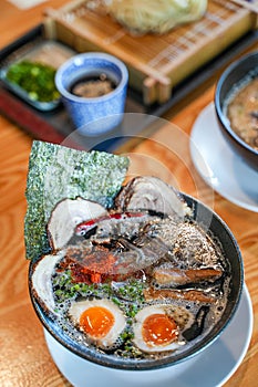 Japanese ramen serve with chashu pork