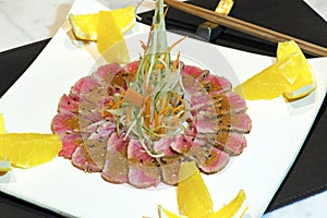 Japanese raw fish dish