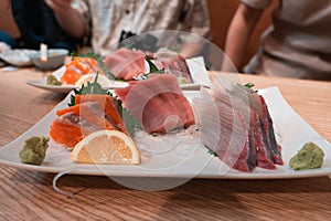 Japanese raw fish sashimi set