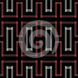 Japanese Rectangle Line Net Vector Seamless Pattern