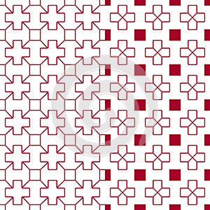 Japanese red quilting pattern