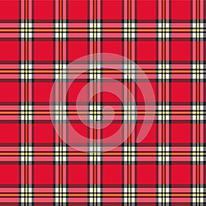 Japanese Red Stripe Plaid Vector Seamless Pattern