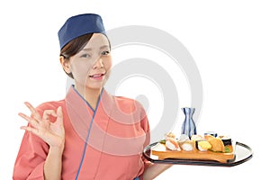 A Japanese restaurant waitress