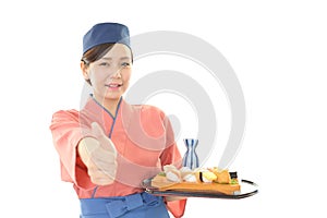 A Japanese restaurant waitress